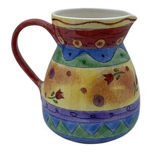 Sango Sweet Shoppe Sue Zipkin Pitcher 48 Oz 7" Colorful Discontinued Vintage